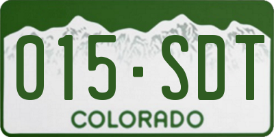 CO license plate 015SDT