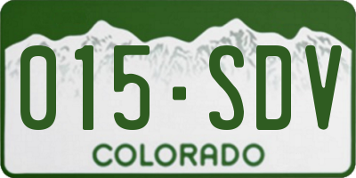 CO license plate 015SDV