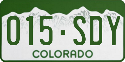 CO license plate 015SDY