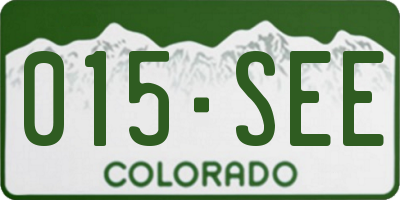 CO license plate 015SEE