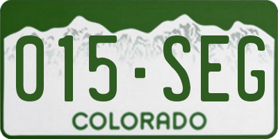 CO license plate 015SEG