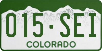 CO license plate 015SEI