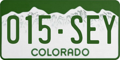 CO license plate 015SEY