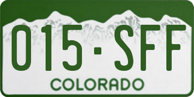 CO license plate 015SFF
