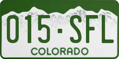 CO license plate 015SFL
