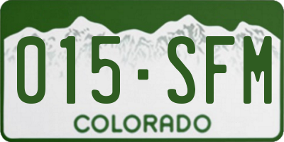 CO license plate 015SFM