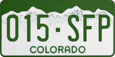 CO license plate 015SFP