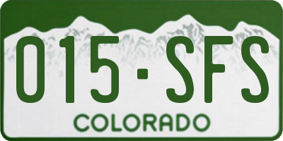 CO license plate 015SFS
