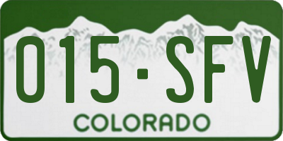 CO license plate 015SFV