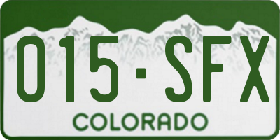 CO license plate 015SFX