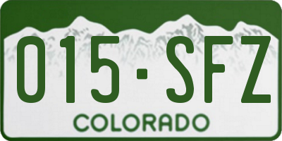 CO license plate 015SFZ