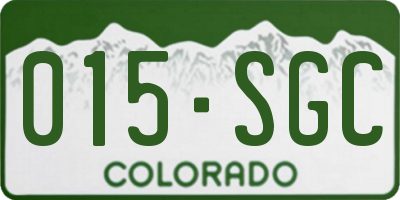 CO license plate 015SGC