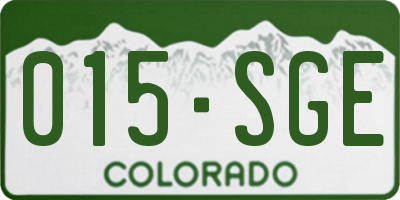 CO license plate 015SGE