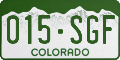 CO license plate 015SGF