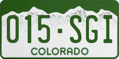 CO license plate 015SGI