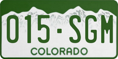CO license plate 015SGM