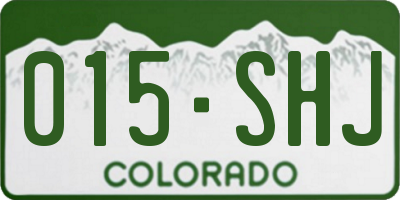 CO license plate 015SHJ
