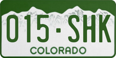 CO license plate 015SHK