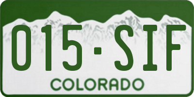 CO license plate 015SIF