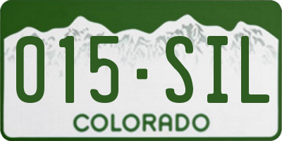 CO license plate 015SIL