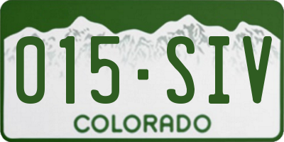 CO license plate 015SIV