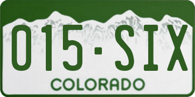 CO license plate 015SIX