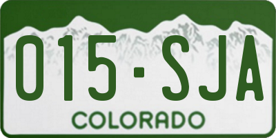 CO license plate 015SJA