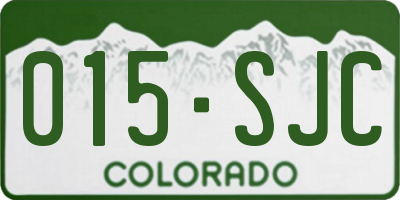 CO license plate 015SJC