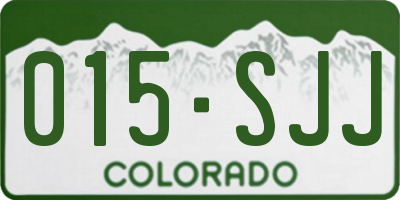 CO license plate 015SJJ