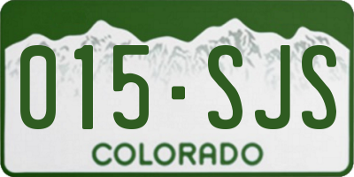 CO license plate 015SJS