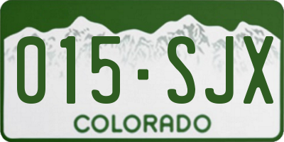 CO license plate 015SJX