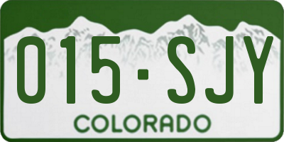 CO license plate 015SJY