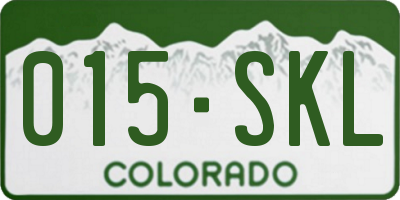 CO license plate 015SKL