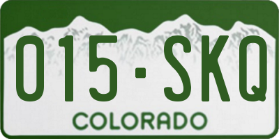 CO license plate 015SKQ