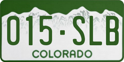 CO license plate 015SLB