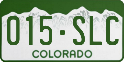 CO license plate 015SLC