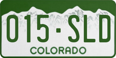 CO license plate 015SLD