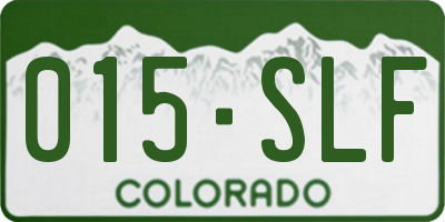 CO license plate 015SLF