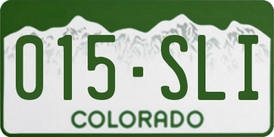 CO license plate 015SLI