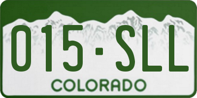 CO license plate 015SLL