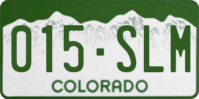 CO license plate 015SLM
