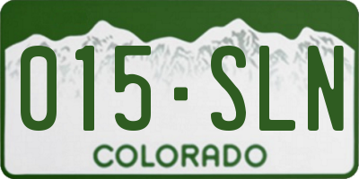 CO license plate 015SLN