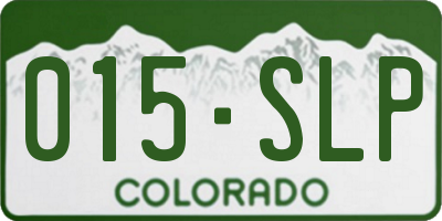 CO license plate 015SLP