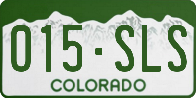 CO license plate 015SLS