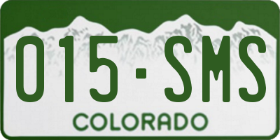 CO license plate 015SMS