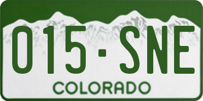 CO license plate 015SNE