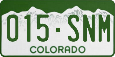 CO license plate 015SNM