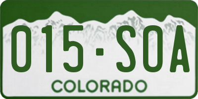 CO license plate 015SOA