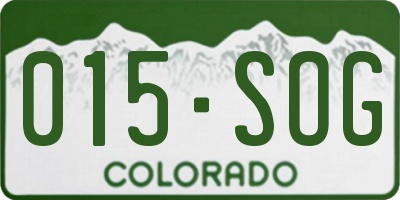 CO license plate 015SOG