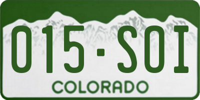 CO license plate 015SOI